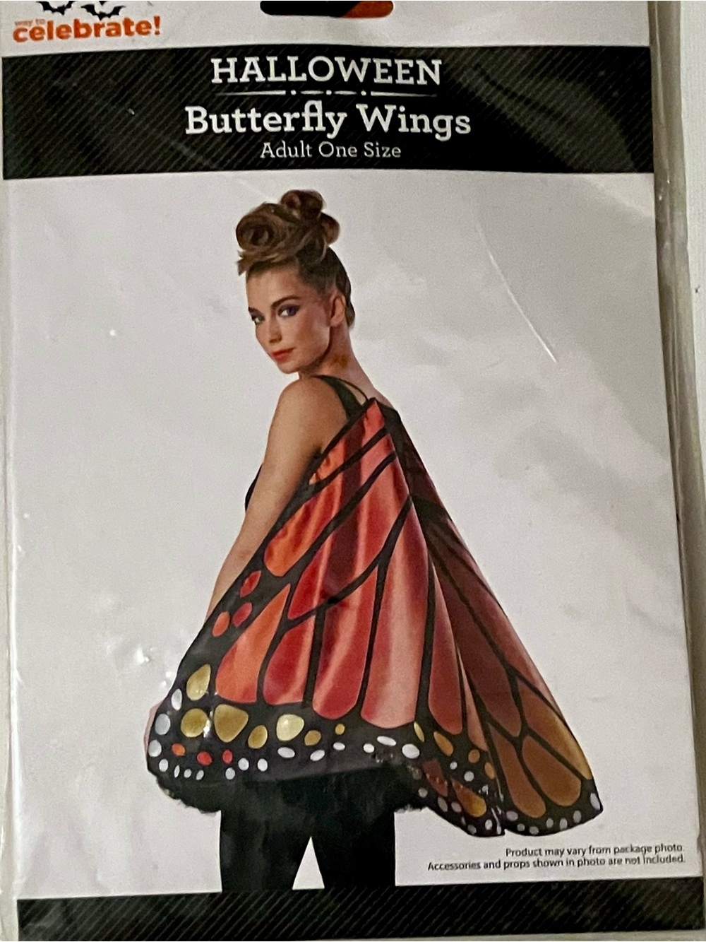 Butterfly Wings Orange & Black Costume Accessory—Size Adult